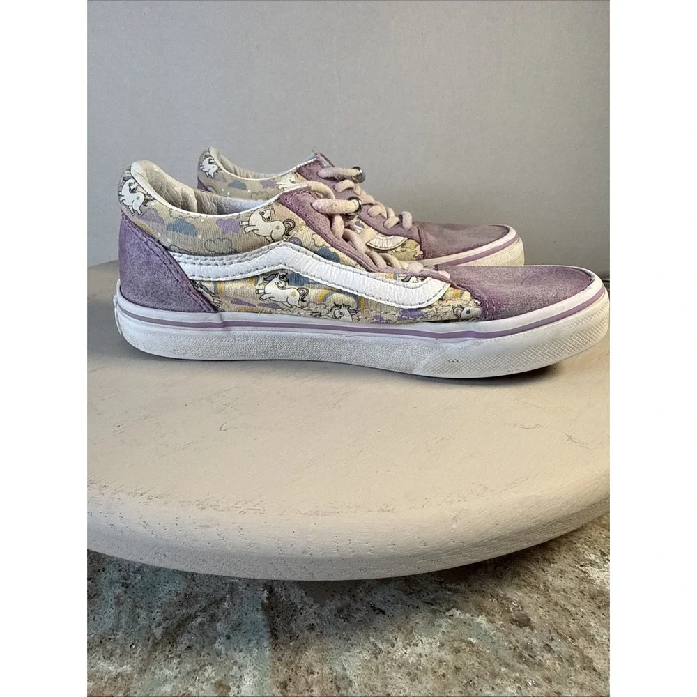 Vans Old Skool Purple Unicorn Rainbow Skate Shoes Sneakers Youth Girls Size 1‎